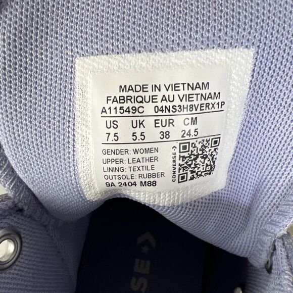 Converse Chuck Taylor All Star Lift Platform Suede Shimmer Womens 7.5 Lilac Shoe - Picture 11 of 13